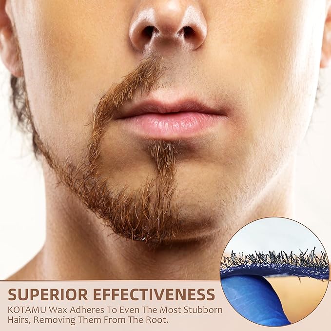 KOTAMU Waxing Kit for Women & Men, Wax Warmer for Hair Removal, Digital Wax Kit with Silicone Pot，Ideal for Face Eyebrow Arm Legs Armpit &Sensitive Skin, Cherry Waxing Machine for Home Salon Use