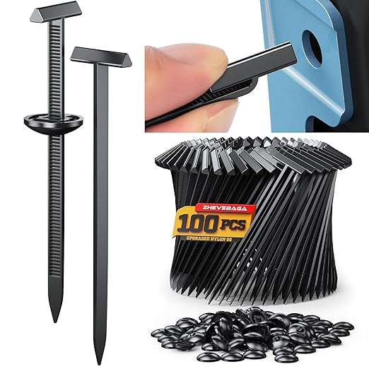 100PCS Upgrade 3D Easy to Fold T Head Nylon Universal Cable Tie Buckle,Grip Auto Zip Tie Buckles, Automotive Zipper Clips Self-Locking UV-Resistant Fasteners for Car Fender Trunk Bumper Repair