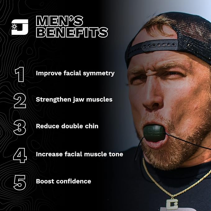 Jawzrsize Athletic Bundle Jaw Enhancer - Jaw, Face, and Neck Exerciser, Helps Reduce Stress and Cravings - Facial Exercise (Pop N Go & Custom Fit (Beg., Adv., & Elite), Green & Blue)