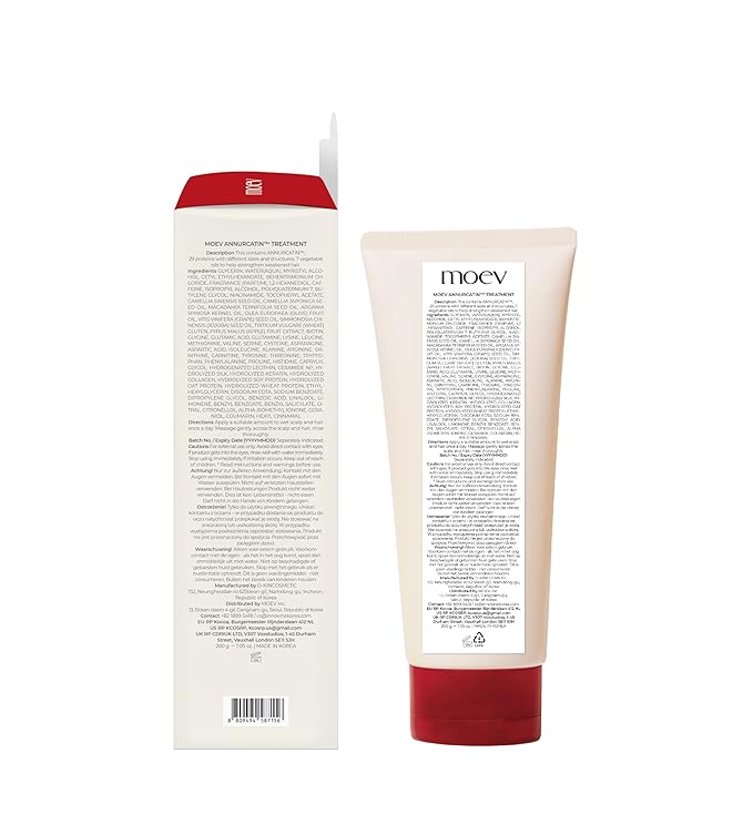 MOEV ANNURCATIN Hair Treatment Mask, Korean Wash-Off Hair Care Mask Apple Deep Damage Conditioner Sulfate-Free with Thickening Moisturizing for Damaged Thin Dry Hair, 6.76 fl.oz. (Apple & Vanilla)