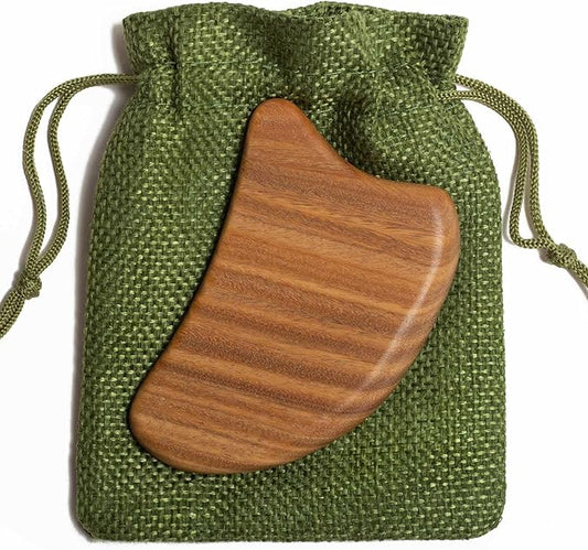 Gua Sha Tool for Face, Gua Sha Facial Tools for Face Massage, Wooden Guasha Tool Reduce Puffiness - Green Sandalwood