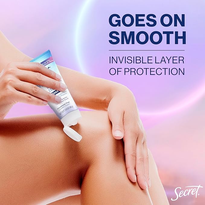 Secret Whole Body Deodorant Dry Feel Cream + Absorbs Sweat for Women, Completely Clean Scent, Aluminum Free Deodorant, 72 HR Odor Protection, 3.0 oz