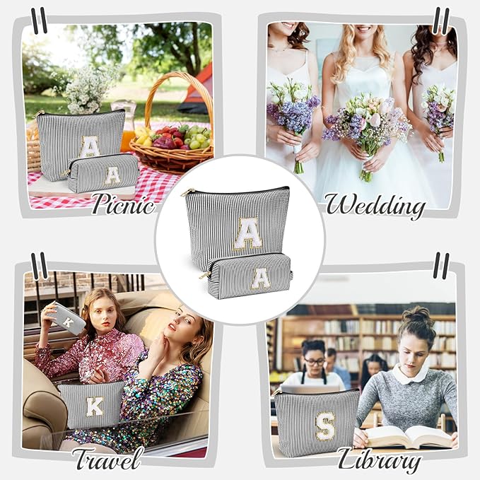 Yoolife initial makeup bag for