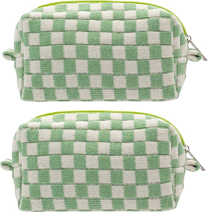 Pazimiik checkered makeup bag for