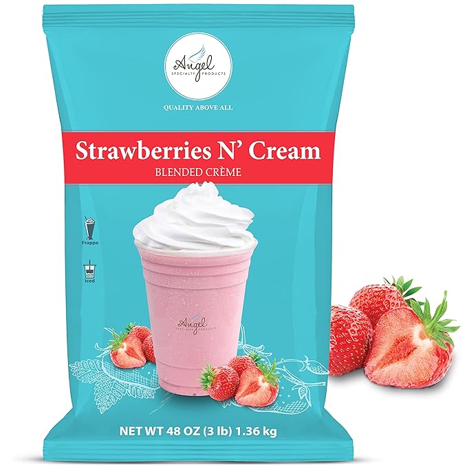 Strawberry Blended Crème Mix (Strawberries N' Cream) by Angel Specialty Products [3 LB]