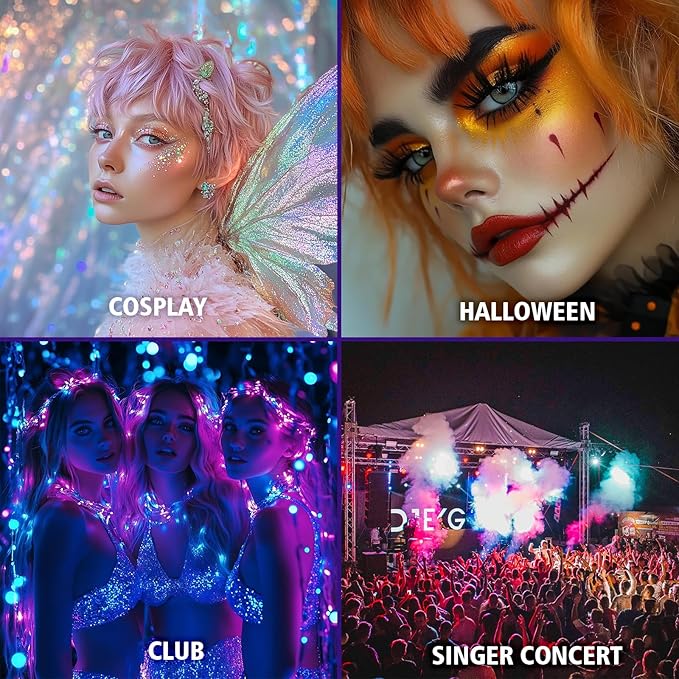 14 Colors Body Glitter,Face Glitter Makeup for Kids Women,Sparkly Chunky Hair Glitter for Eye Lip Nails,Mardi Gras Glitter Makeup Face Paint,Singer Concerts Disco Rave Festival Accessories-Hallowmas