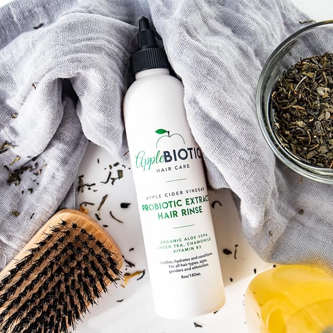 Apple Cider Vinegar Hair Rinse 3PK - Scalp Cleanser & Scalp Buildup Remover, Organic Aloe Vera, Probiotic Extract, Green Tea, Sulfate Free, Color Safe - Removes Product Buildup, Boosts Softness, Shine