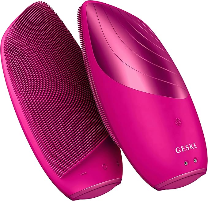 GESKE SmartAppGuided Sonic Thermo Facial Brush | 6 in 1 | Skin Cleansing | Cleansing Brush with Thermal Function | Electric Facial Massager