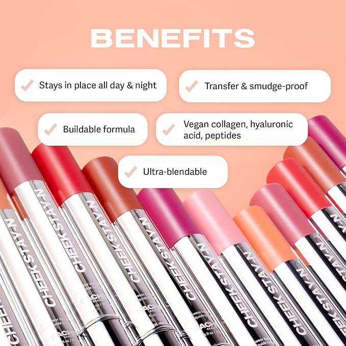 Sacheu Cheek STAY-N Liquid Blush for Cheeks — High Pigment, Buildable, Lightweight Cream Blush for Dewy & Radiant Flushed Cheeks — Long-lasting & Cruelty Free, I'm Cute