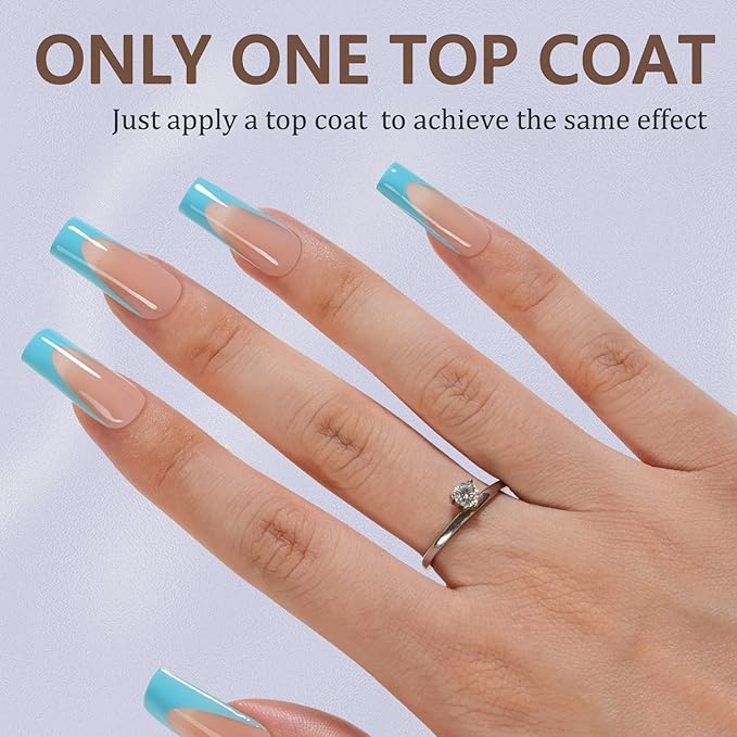 Misssix French Gel Nail Tips, 150Pcs French Tip Press on Nails Long Square, No Need to File Tips Pre-lasting, Fake Nails for Nail Art DIY 15 Sizes