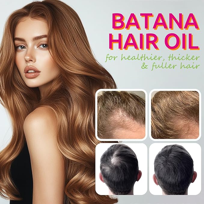 100% Pure Batana Oil for Hair Growth with Castor, Rosemary, Pumpkin, Infused With Biotin, Keratin & Vitamin E, Premium Hair Blend Oils for Hair Growth & Strengthening Hair Treatment, 4 FL OZ