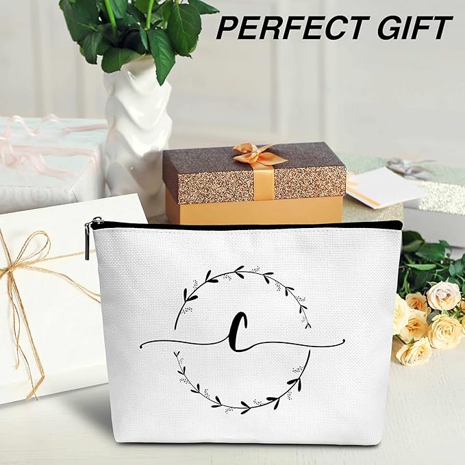 Monogram makeup bag letter toiletry