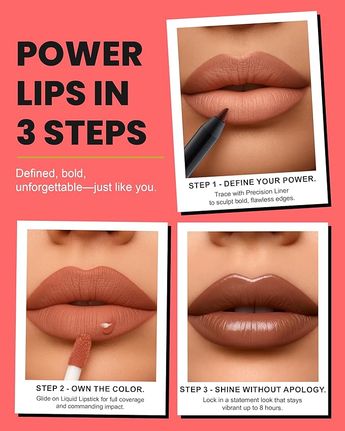 Lip Kit Duo – Goddess Energy - TikTok-Viral Precision Liner & Glossy Liquid Lipstick, Clean 2-Step Set with Hydrating Long-Wear Color – Bold Inclusive Beauty for Everyday Konfidence