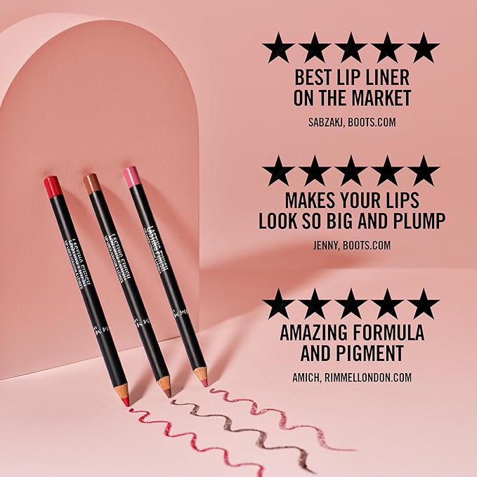 Rimmel Lasting Finish 8HR Soft Lip Liner Pencil - Vibrant, Blendable Formula to Lock Lipstick in Place for 8 Hours - 110 Spice, .04oz