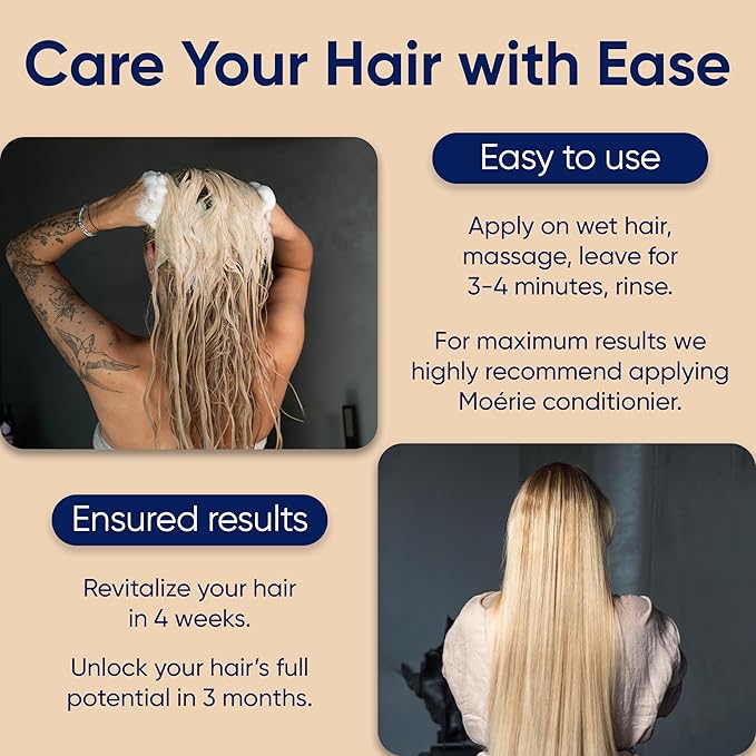 Moerie Ultimate Hair Growth Shampoo – For Longer, Thicker, Fuller Hair - Vegan Friendly Volumizing Hair Products – Paraben & Silicone Free – All Hair Types – Reverse Hair Loss – 8.45 fl oz (250ml)