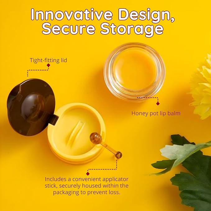 Original My Bee Balm Lip Balm - Propolis Hydrating Balm Honey Pot for Dry, Chapped & Cracked Lips with Propolis, Honey & Vitamin E - Soften, Smooth & Reduce Lip Lines (Pack of 2)