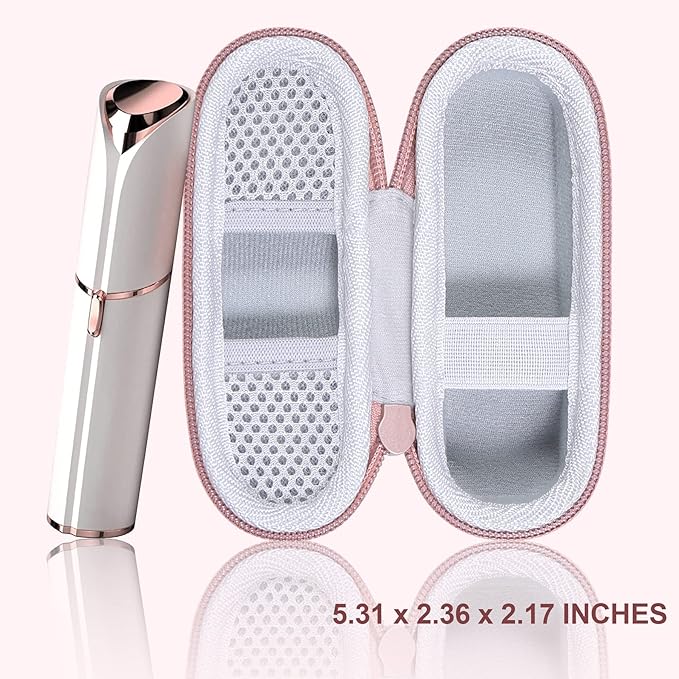 co2CREA Hard Case and Replacement Head Compatible with Finishing Touch Flawless Facial Hair Remover Electric Face Razor for Women (White Case + Replacement Head)