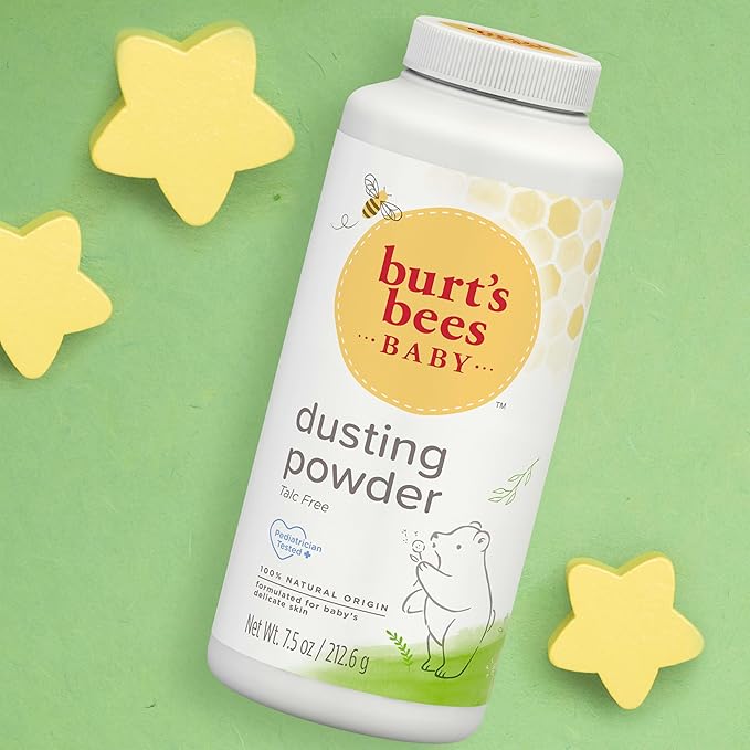 Burt's Bees Baby Dusting Powder, Mothers Day Gifts, Talc Free and Hypoallergenic for Safe and Gentle Comfort, 100% Natural Origin, Pediatrician Tested, 7.5 Oz
