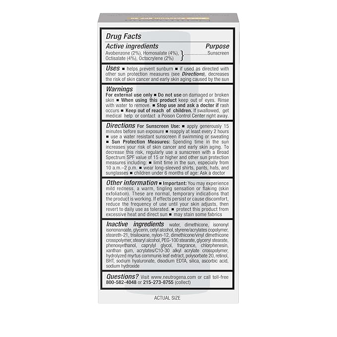 Neutrogena Rapid Wrinkle Repair Retinol Face Moisturizer with SPF 30 Sunscreen, Daily Anti-Aging Face Cream with Retinol & Hyaluronic Acid to Fight Fine Lines, Wrinkles, & Dark Spots, 1 fl. oz