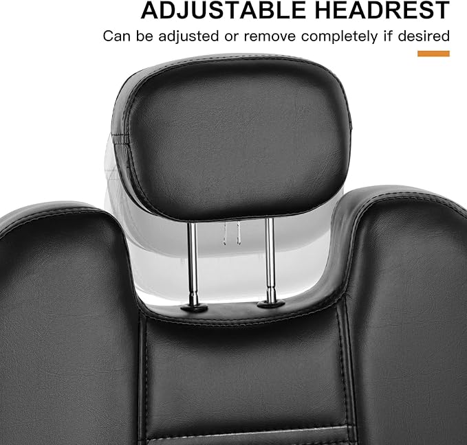 Artist hand Barbers Chairs, Heavy Duty Hydraulic Reclining Salon Chair Spa Furniture Shampoo Reclining Extra Wider Seat Beauty Hair Salon Equipment(Black)