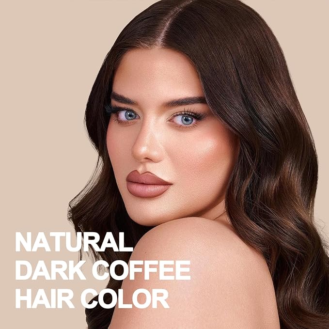 Dark Coffee Hair Dye Shampoo, Hair Dye Shampoo 3 in 1, Brown Hair Dye for Men Women Colors in Minutes, 100% Gray Coverage for All Hair Types 16.9 Fl Oz (Dark Coffee)