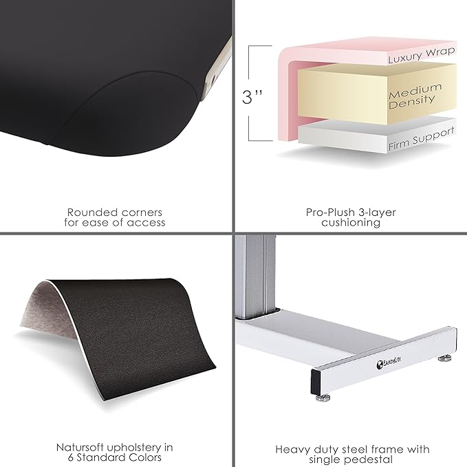 EARTHLITE Electric Massage Table EVEREST – Ultra-Comfortable Electric Lift Table, Hands-Free Foot Control, UL listed, Different Sizes & Colors (28", 30" or 32" x 73")