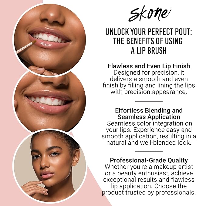Precision Lip Brush For Smooth Applications – Skone Cosmetics Bring Professional Grade Lipstick Brushes And Lip Gloss Brushes Directly To The Consumer
