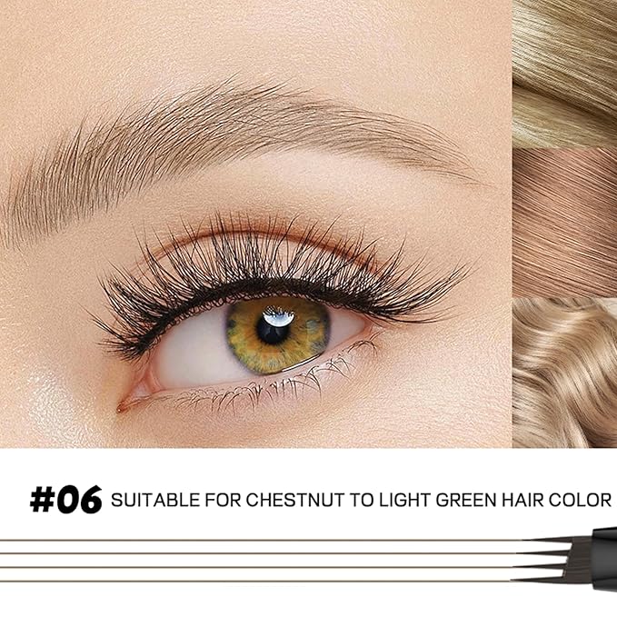 2 Pack 4-Tip Microblading Eyebrow Pen with 2 Brow Brushes, Waterproof Vegan Formula Eyebrow Pencils for Women to Effortlessly Create Natural Hair-Like Strokes, All-Day Wear (Blonde)