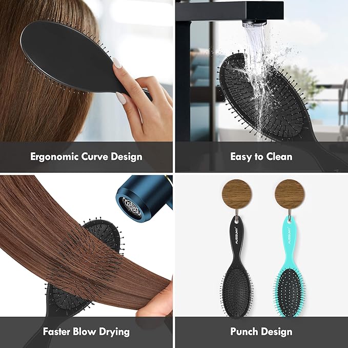 Air Cushion Detangling Hair Brush - 4 Pack Detangler Hairbrush with Ultra Soft Bristles for Effortless Tangle Removal - For Wet Dry Damaged Curly Hair for Women Men Boys Girls Kids - Green