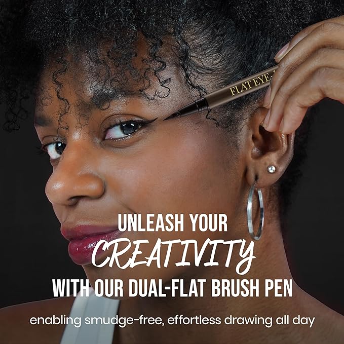 NOON'S UP Flat Eye-Liner - Waterproof Liquid Eyeliner Pen | Ultra-Slim & Bold Ash Brown Eyeliner Liquid | Quick Dry Waterproof Eyeliner Pen | Eye-Defining Brown Liquid Eyeliner 0.018 Fl Oz