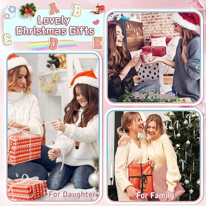 TOPEAST Initial Makeup Bags for Women, Personalized Portable Cosmetic Bag with Zipper, Cute Makeup Pouch, Bridesmaid Gifts for Wedding Day, Girl Trendy Stuff(Pink X)