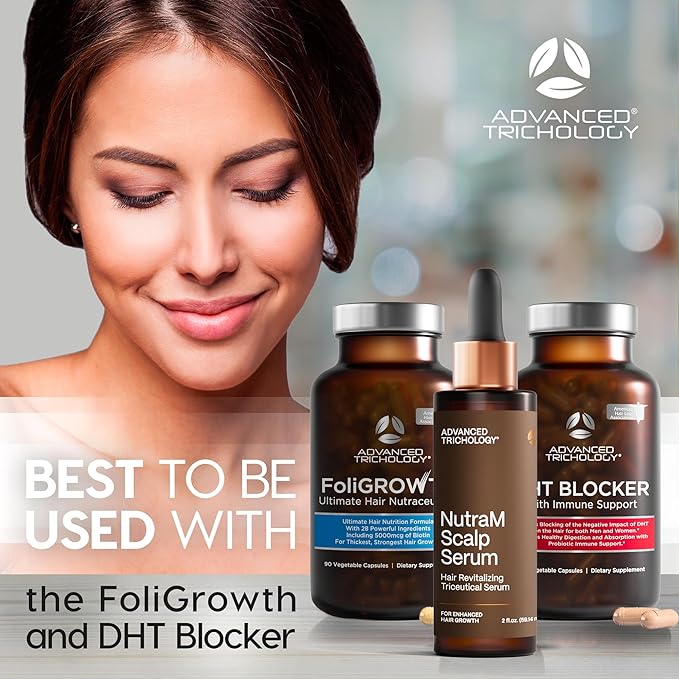 NutraM™ Hair Growth Serum – Dermatologist Tested, Approved* by American Hair Loss Association | Scalp DHT Blocker for Thinning Hair Men and Women, Backed by 20 Years of Hair Regrowth Clinic Experience