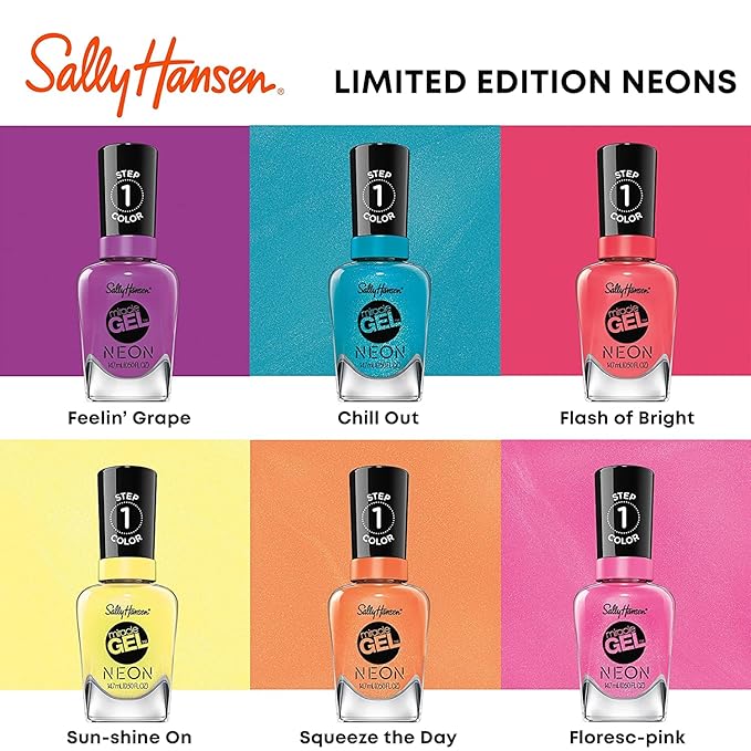Sally Hansen Miracle Gel™, Lemonchillo, Long Lasting, Gel-Like Formula, No UV Lamp Needed, Yellow Nail Polish