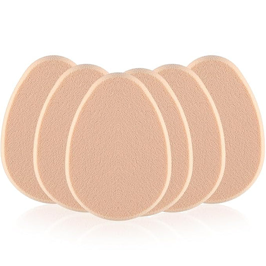 6 Pcs Flat Makeup Sponge, Beige Smooth Makeup Sponges Cushion Foundation Puff Make up Cushion Make up Applicator Sponge for Natural and Easy Soft Long-lasting and Beginner-friendly