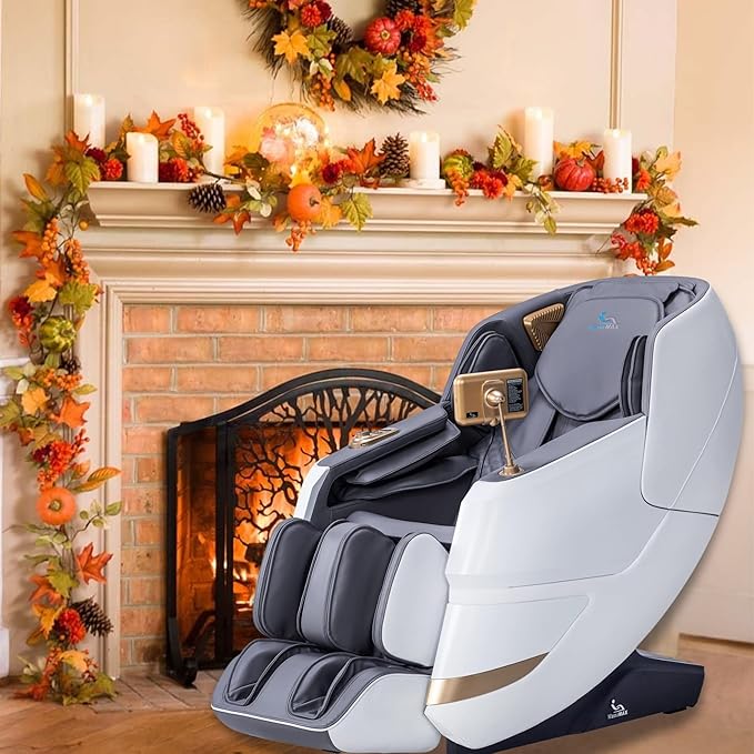 MassaMAX MT339 4D Massage Chair, Full Body Shiatsu Recliner with Electric Extendable Footrest, Zero Gravity, SL Track, Deep Yoga Stretch, 15 Modes, AI Voice Control, Foot Rollers, and Heating (White)