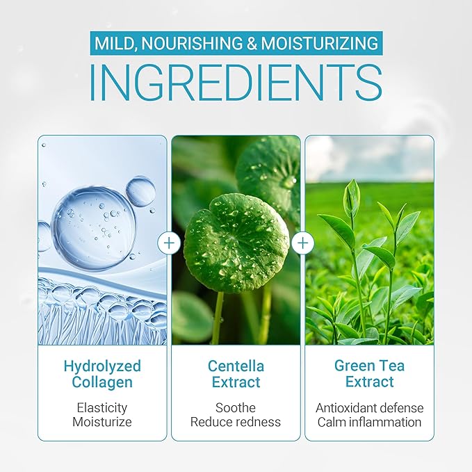 TENZERO Moisture Collagen Toner Pad (70 Count, 160g), 100% Natural Cotton, Hydrating Moisturizing Glowing Face Toner Pads, Gentle Exfoliate & Improve Elasticity, Korean Facial Toner, Dry & Dull Skin