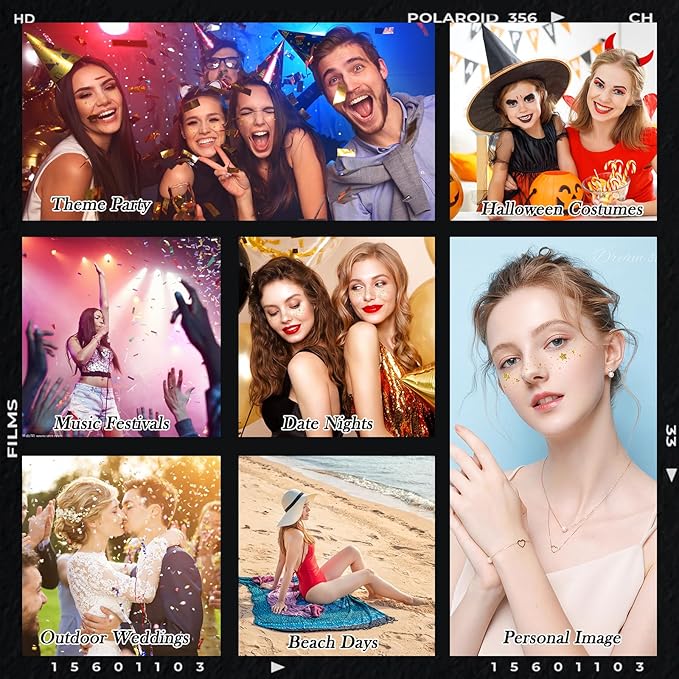 Halloween Face Glitter Freckles Tattoo,Temporary Tattoos Makeup Patches, Body Glitter Fake Freckles Stickers for Kid Halloween Decor,Theme Party,Bats Witch Pumpkin Rave Accessories,30 PCS