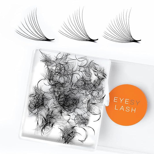 Eyesy Lash 500 Promade Fans - Volume Premade Lash Fans for Eyelash Extensions Pointy Base Handmade Loose Pre Made Eyelashes Middle Stem Soft and Lightweight (12D 0.03 D 11mm)
