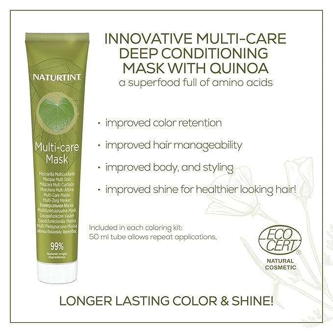 Naturtint 6GA Deep Almond Brown Permanent Hair Color (Pack of 1), Ammonia Free, Vegan, Cruelty Free, up to 100% Gray Coverage, Long Lasting Results (Packaging may vary)