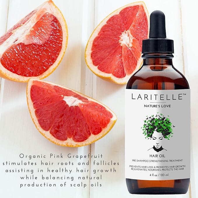 Laritelle Organic Hair Growth Treatment – Nature’s Love – 4 oz – Botanical Oil Blend for Follicle Stimulation & Scalp Renewal – Made in USA