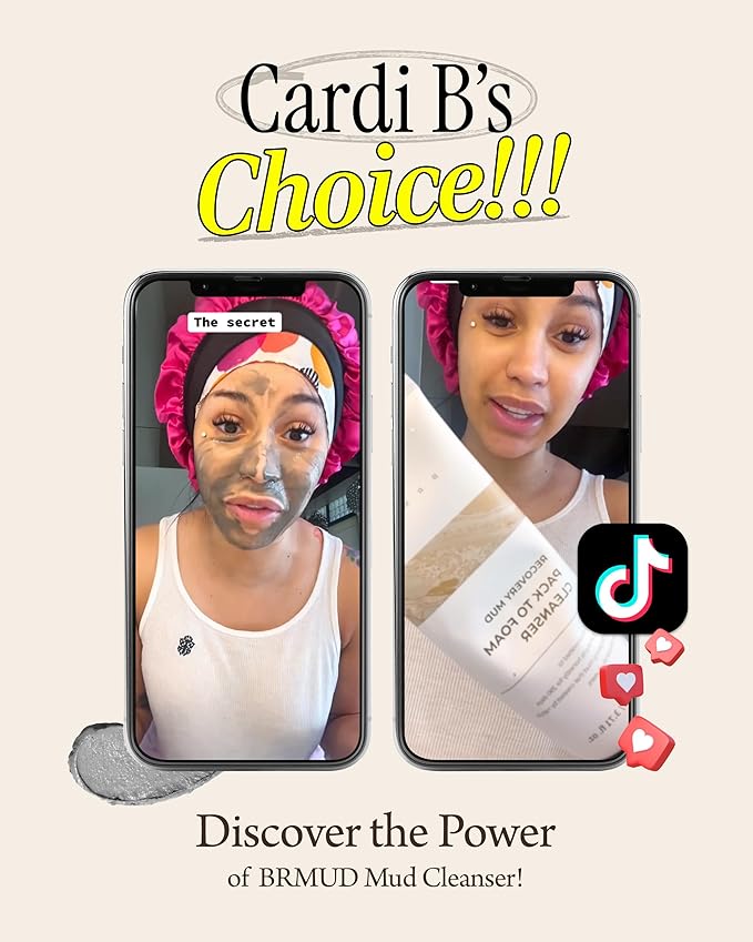 BRMUD Relief Mud Pack to Foam Cleanser - 2-in-1 Purifying & Hydrating Korean Foaming Clay Mask Facial Cleanser for Pore & Sebum Control - Makeup Cleansing Face Wash Korean Skincare (3.71 fl oz)