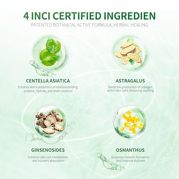 Moisturizing Facial Essence, Luxurious Herbal Hydrating Serum for Face & Neck, Enriched with Centella Asiatica, Ginseng & Osmanthus, 1 fl. oz