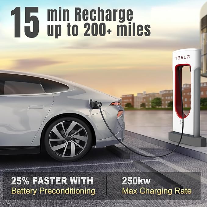 2025 Upgraded for Tesla Supercharger to CCS1 Charger Adapter, Max 500A 1000V Fast Charge NACS to CCS Electric Vehicle Charging Adapter Compatible with Tesla Supercharger, Fit for Rivian,Ford,GM EVs