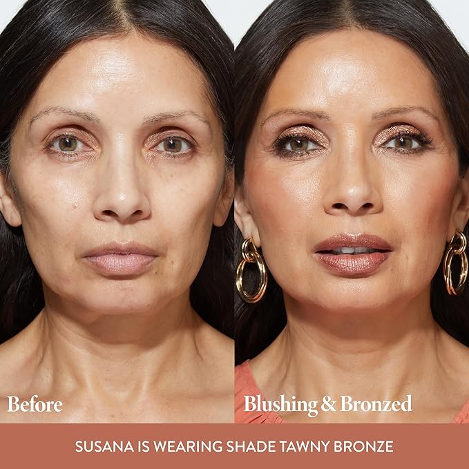 LAURA GELLER NEW YORK Baked Blush-n-Bronze Marbleized 2-in-1 Sculpting Bronzer Blush - Tawny Bronze - Contour Face with a Radiant Flush