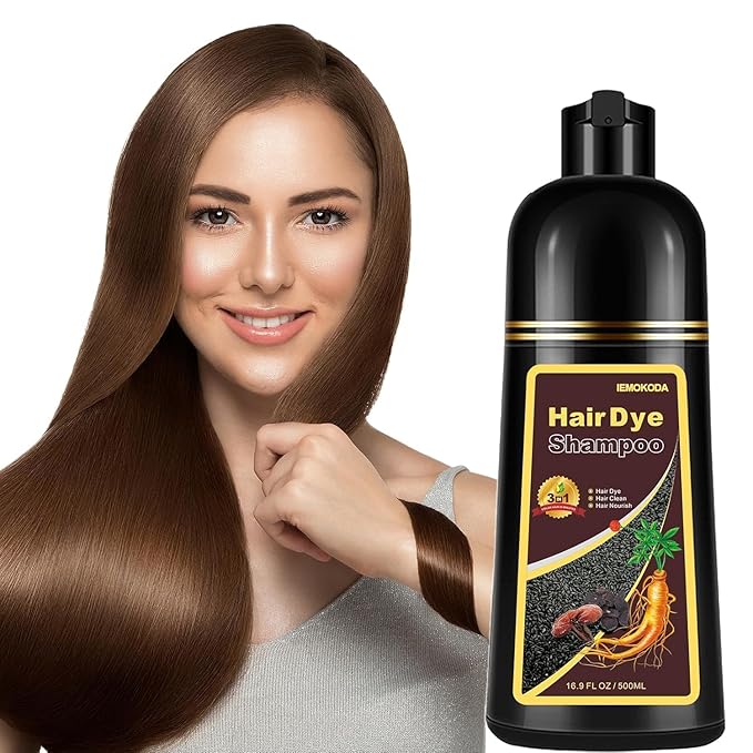 Coffee Hair Dye Shampoo - Color in Minutes, Long Lasting, For All Hair Types (Brown)