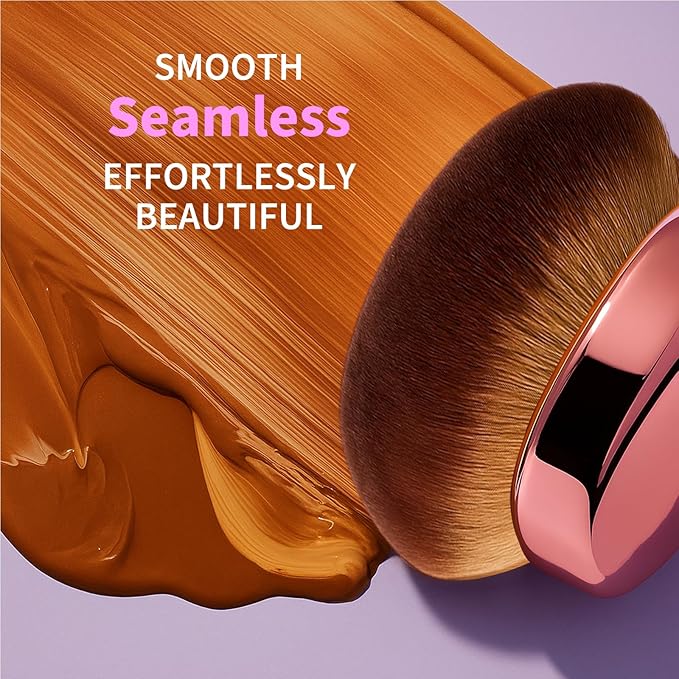 Blend & Blur Ultra Large Body Makeup Brush For Self Tanner, 5.11inch Wide-headed Kabuki Brush, Leg Makeup &Bronzer Self Tan Applicator Provides Effortless Pretty Finish, Blending Applicator- Rose Gold