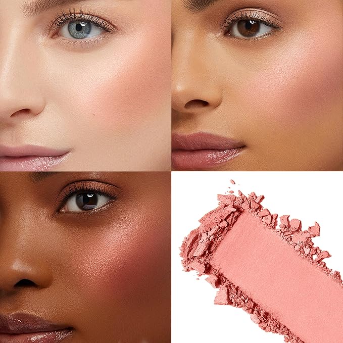 FV Long Lasting Powder Blush - Lightweight Smooth & Blendable Cheek Makeup, High Buildable Color, Transfer-Resistant Shimmer Finish (Rose Shimmer, 0.17 OZ)