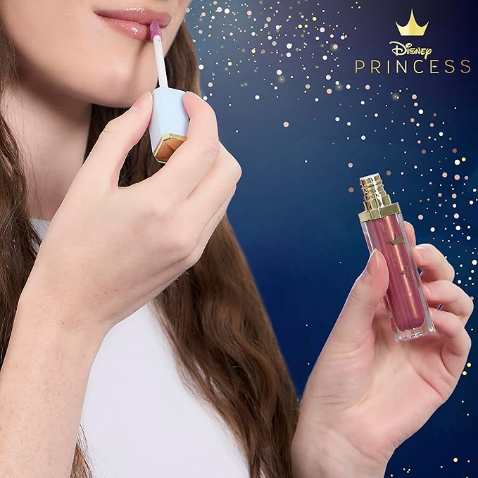 Belle Maison Disney Cosmetic Makeup Set, Makeup Essential Collection, Princess Cinderella - Includes 4pc Lip Gloss, 4pc Lipstick, 60ct Facial Cleansing Wipes (2pk)