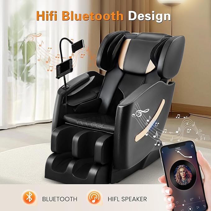 Massage chair full body, Zero Gravity Massage Chair with 10 Fixed Rollers, Shiatsu Massage Recliner Chair 2025, 6 Auto Mode, Airbags, Heating, Touch Screen Controller, Pain Relief Deep Tissue