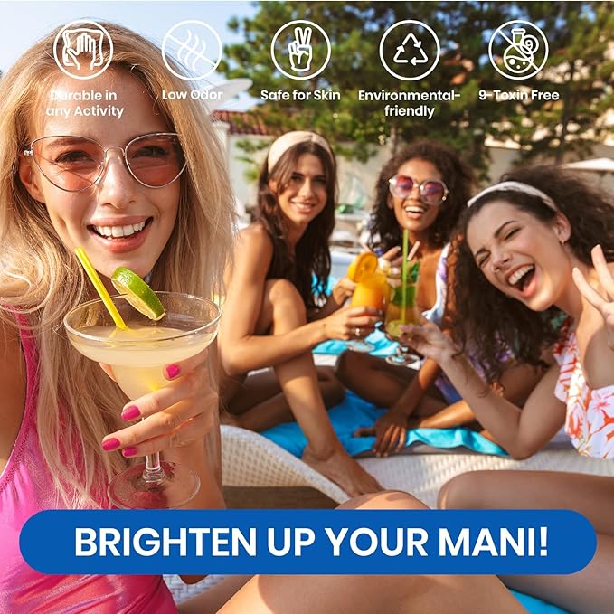 Beetles Gel Nail Polish Set, 6 Colors Bright Rainbow Nail Art Orange Blue Pink Green Neon Gel Polish Kit Soak Off UV Gel DIY Nail Art for Women Pool Party Holiday Manicure